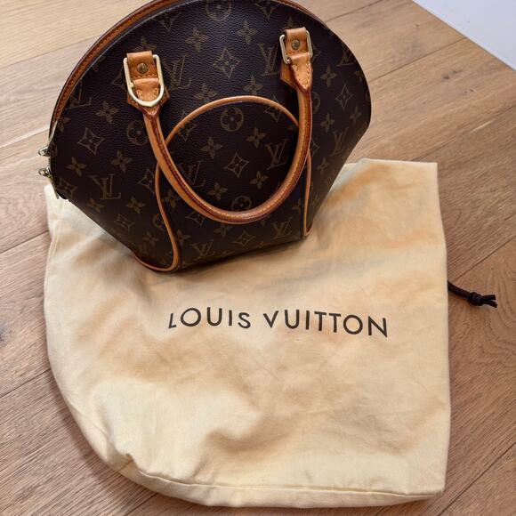 Louis Vuitton Ellipse PM Monogram Canvas Satchel Handbag Purse Bag Brown - Picture 8 of 12